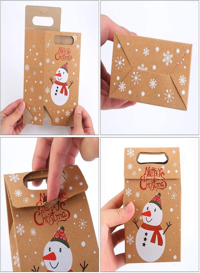 LOKIPA Christmas Kraft Paper Gift Boxes, 24pcs Christmas Party Treat Goody Candy Boxes for Xmas Party Bag Fillers - Image 4